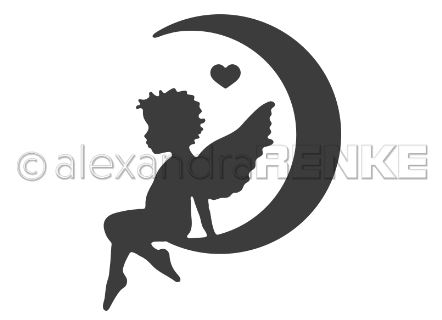 Stanzschablone Alexandra Renke - Engel im Mond links