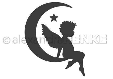 Stanzschablone Alexandra Renke - Engel im Mond rechts